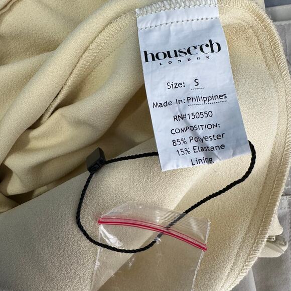 House of CB Mia Ecru Halter Maxi Dress Cream Size Small - Picture 13 of 14